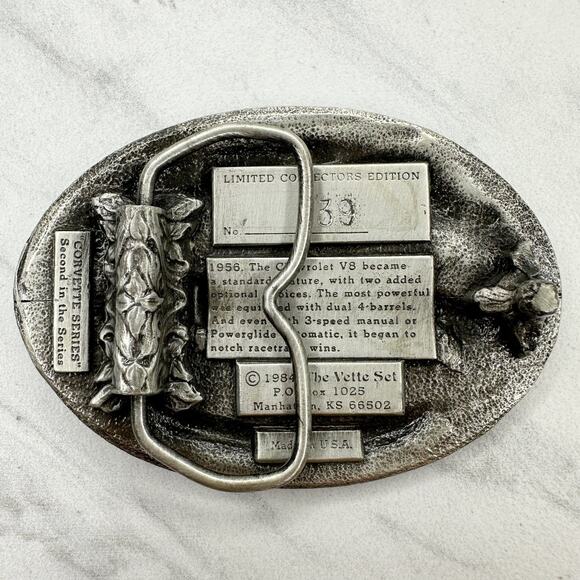 Vintage 1956 Corvette Collectors Belt Buckle ✨ - Picture 2 of 10